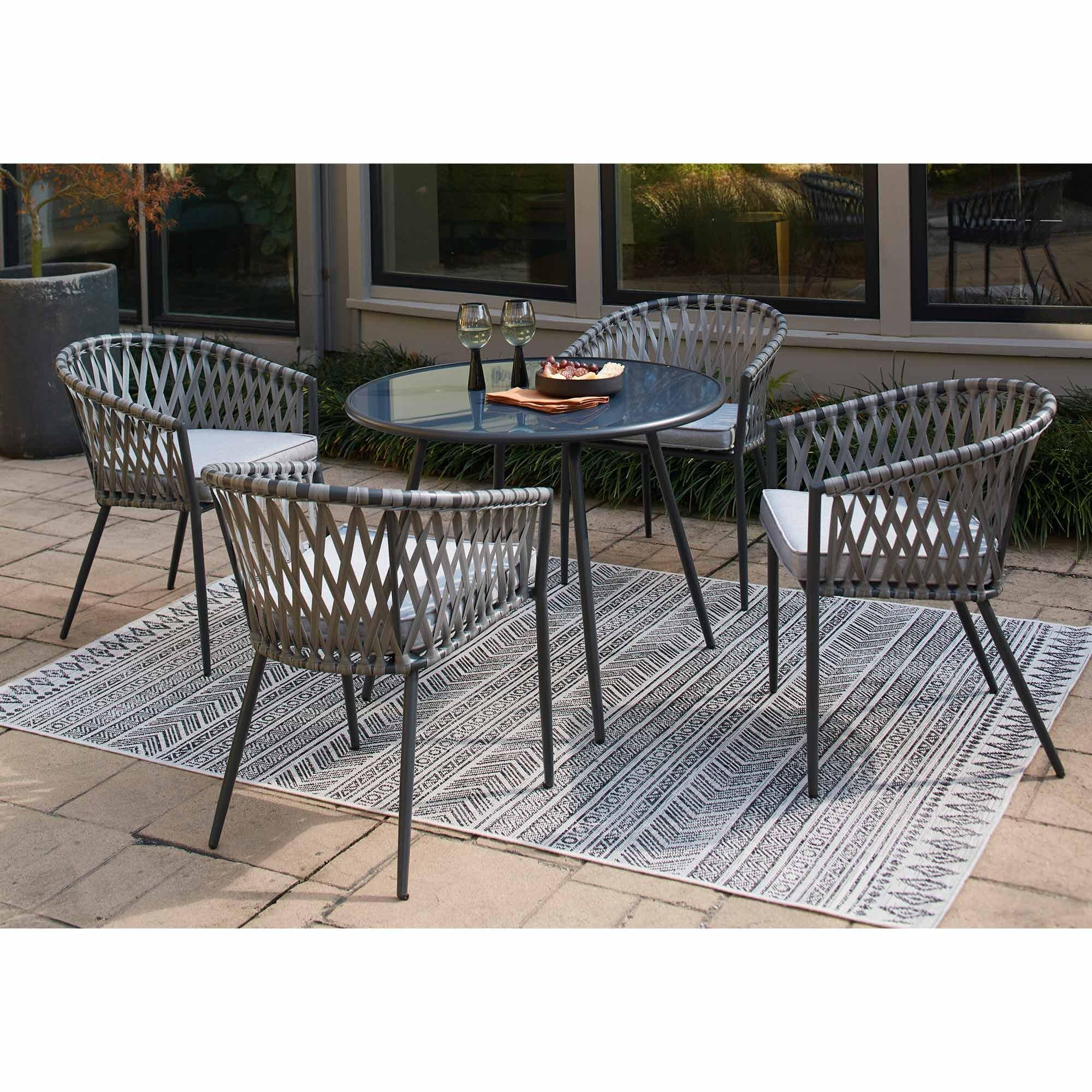 Rent to Own Ashley Furniture Palm Bliss 5 Piece Patio Dining Set at